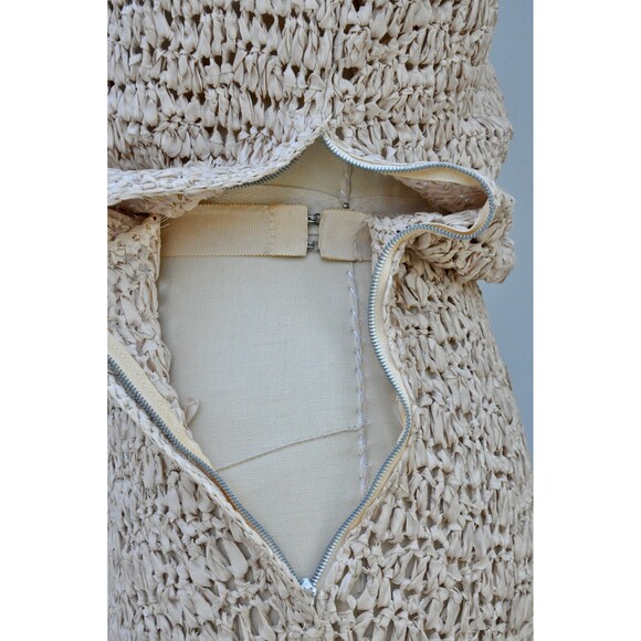 40s 50s Ivory Crochet Dress Marina California Saks Fifth Avenue See Through XXS - Picture 10 of 10